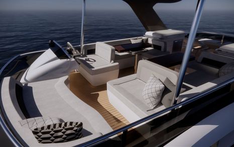 flybridge of Galeon 560 Fly