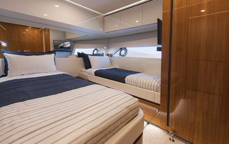 Riviera-78-Motor-Yacht-Enclosed-Bridge-Deck-Review-twin-cabin