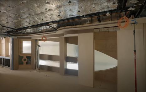 Interior of the First Lazzara UHV100 motor yacht under construction