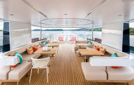  Feadship motor yacht Graycliffs sundeck with seating 