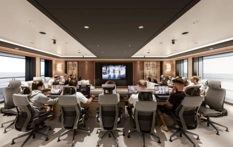 Superyacht Leviathan gaming room
