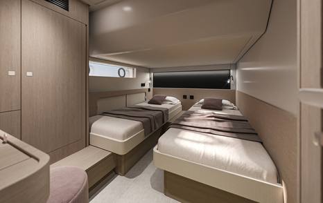 Motor yacht Beneteau Gran Turismo 50 guest cabin with twin beds