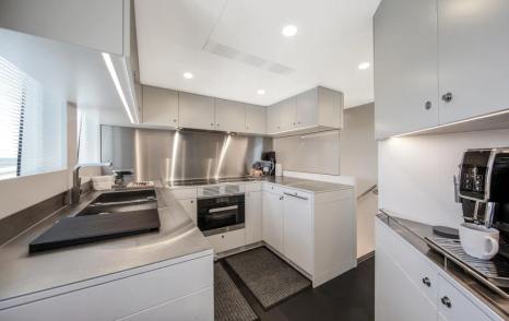 Superyacht Jangada main saloon galley