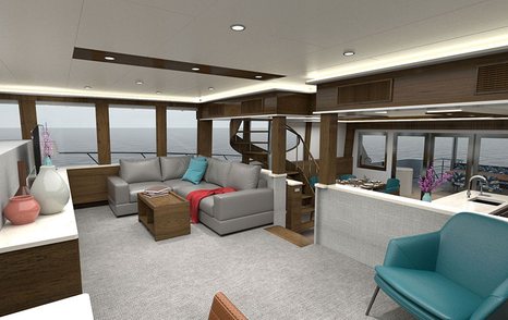 CGI of Project Elysium, showing  saloon and comfortable seating