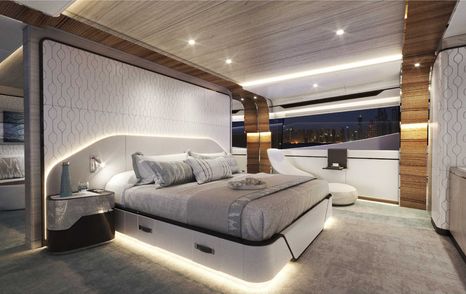 Majesty 160 superyacht cabin rendering