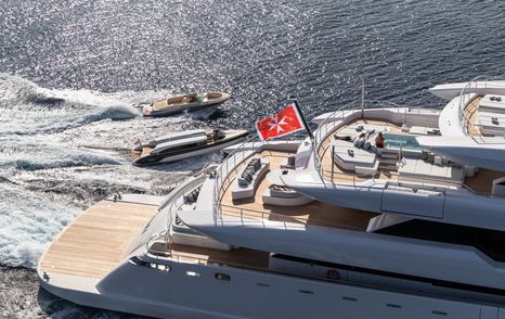 Two tenders aft of superyacht O'PARI