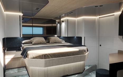 Rendering of Canados Heritage 67 Catamaran VIP guest cabin 