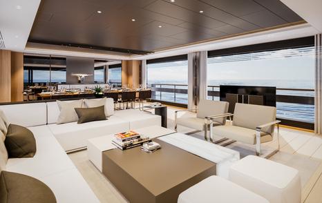 Rendering of Tankoa T450 superyacht main salon