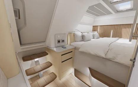Rendering of Aquila 45 Sport boat accommodation 