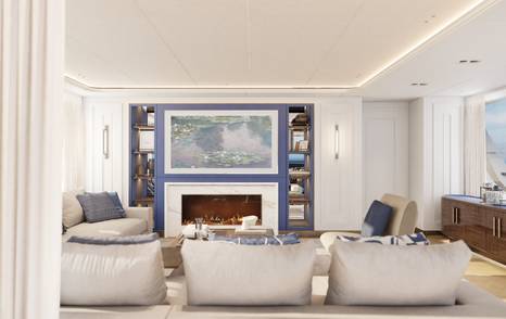 Eighth Moonen 122 Martinique motor yacht Lollipop skylounge with mounted TV