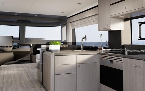 Rendering of Sirena 60 motor yacht galley