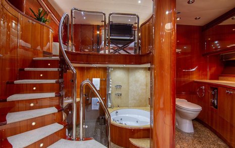 Motor Yacht #OMG master cabin downstairs ensuite