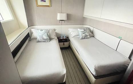 Superyacht Love T twin cabin with large window