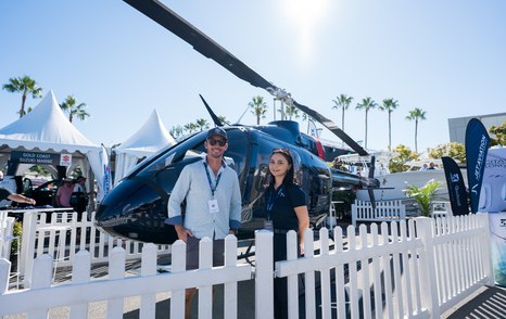 Helicopter on display at the Sanctuary Cove International Boat Show