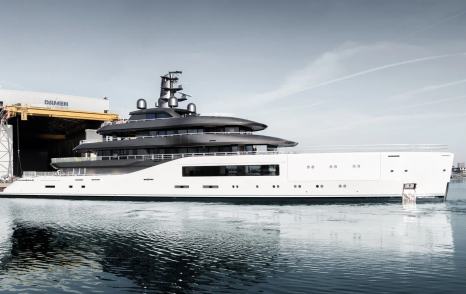 Superyacht Amels 8001 launched outside Damen Yachting facilities