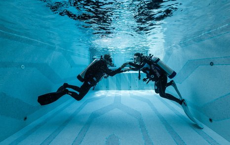 Underwater diving room on board Oceanco superyacht Leviathan 