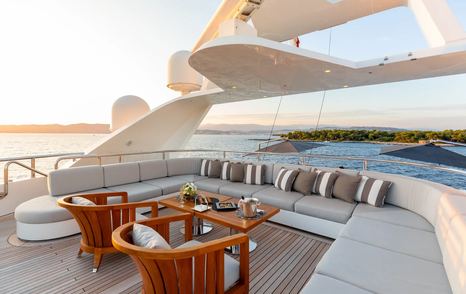 Benetti superyacht Mega Global III observation deck lounge 