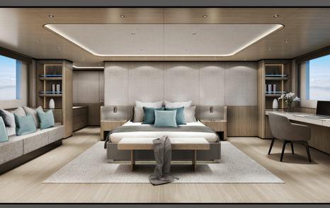 Rendering of Explorer Yacht Cabana master cabin 