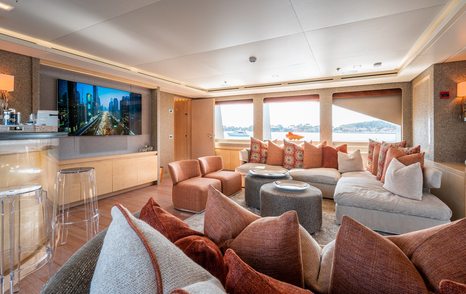 ISA Yachts motor yacht Liberty sky lounge with bar 
