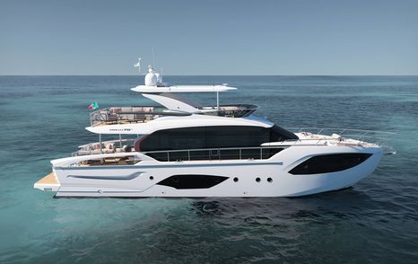  Absolute 70 Fly motor yacht at anchor 