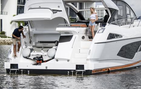 tender garage on the Sunseeker Predator 60 Evo sports yacht