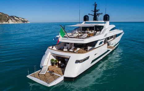 An ISA superyacht on the water