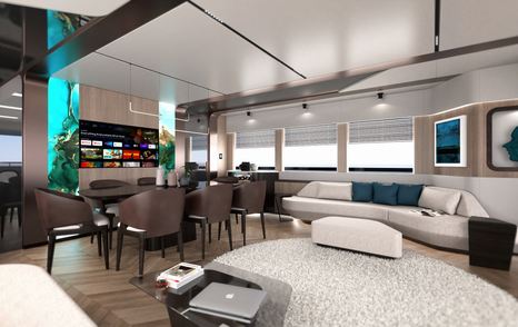 AvA Yachts superyacht V saloon with neutral interiors 