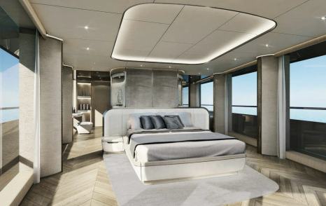 Rendering of Mengi Yay Vitrus XP Explorer Yacht master cabin