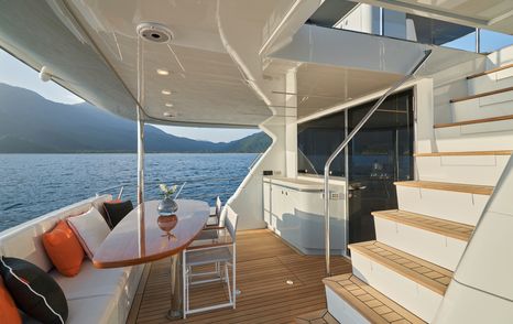 CL Yachts CLB65 Flybridge Motor Yacht main aft deck 