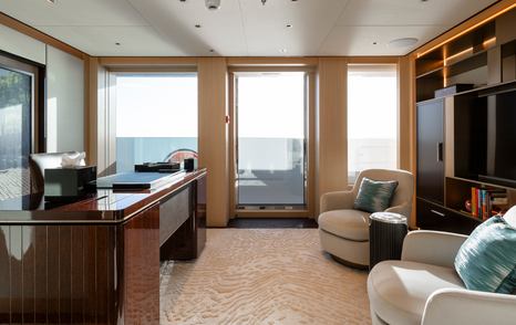 Superyacht Asia's owners apartment office with desk