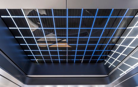 Close up of Arcadia A96new Superyacht solar panels 