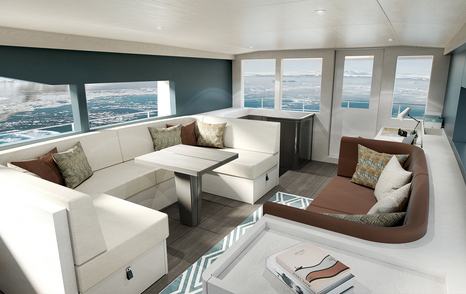 Sofas, comfortable seating and tables on Project Ocean