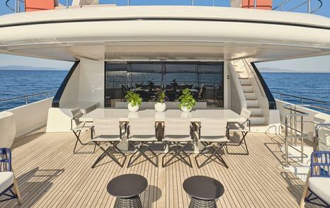 Codecasa superyacht Theolina flybridge dining area 