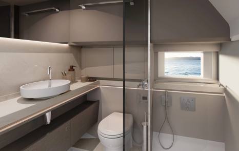 Princess C48 Open OB motor yacht ensuite with glass shower 