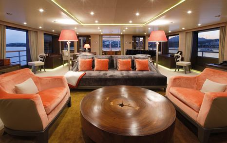 Superyacht Gene Machine's main saloon