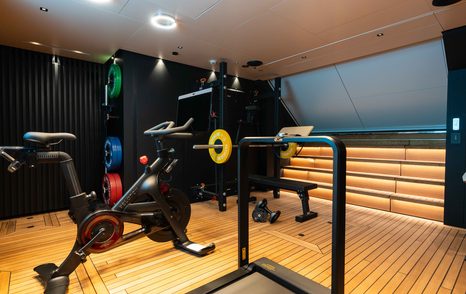 Gym and equipment onboard superyacht MAVERICK