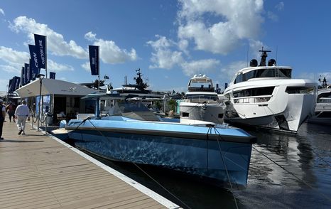 Motor yachts berthed at FLIBS