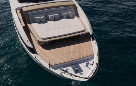 Rendering of Sanlorenzo SL80A Asymmetric motor yacht foredeck with integrated sunpads 