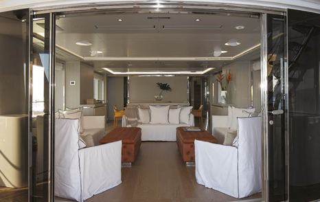 A guest space on board the Benetti Mediterraneo 116