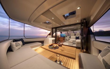 Elegant lounging area on Maritimo M60