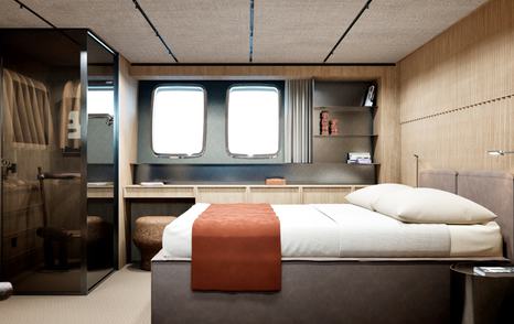 Rendering of Sanlorenzo SL80A Asymmetric motor yacht master cabin 