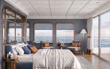 Ofist Numarine cabin with blue details 