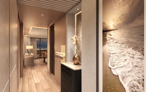 Van der Valk yacht Lalabe corridor with wall art 