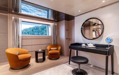 Superyacht Kinda master cabin vanity area
