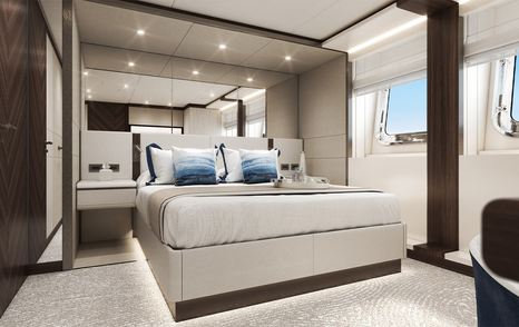 Heesen superyacht Project Sophia guest cabin with large window 