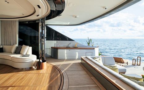 View from indoors to outside on Benetti Oasis 40M