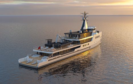 Damen 75 Hybrid rendering at sea