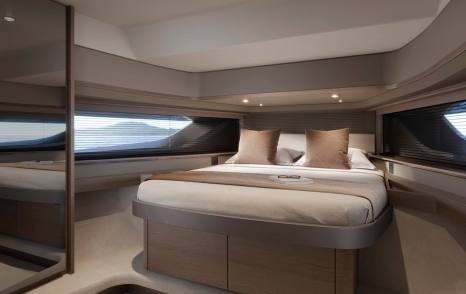 Rendering of Princess C48 Deck Saloon motor yacht master cabin 
