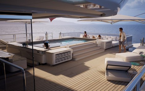Rendering of superyacht Project Life's swimming pool