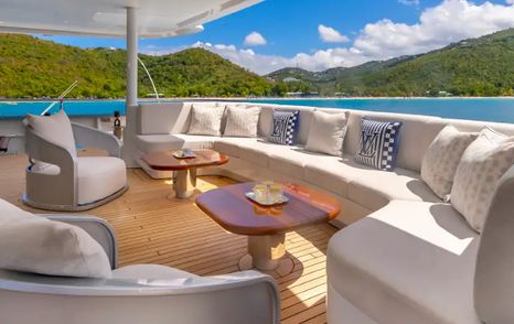 Abeking & Rasmussen superyacht Scott Free main aft deck seating 